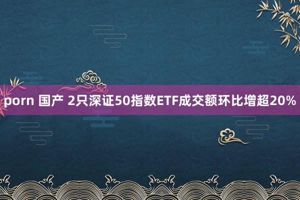 porn 国产 2只深证50指数ETF成交额环比增超20%