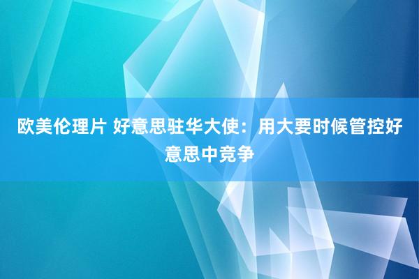 欧美伦理片 好意思驻华大使：用大要时候管控好意思中竞争