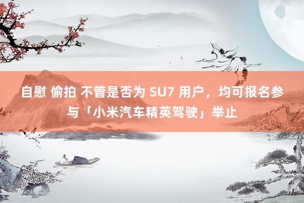自慰 偷拍 不管是否为 SU7 用户，均可报名参与「小米汽车精英驾驶」举止
