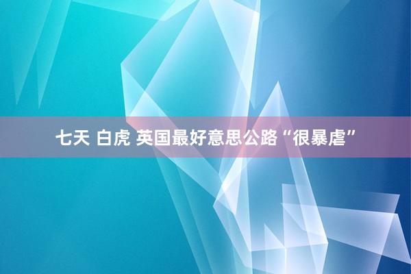 七天 白虎 英国最好意思公路“很暴虐”