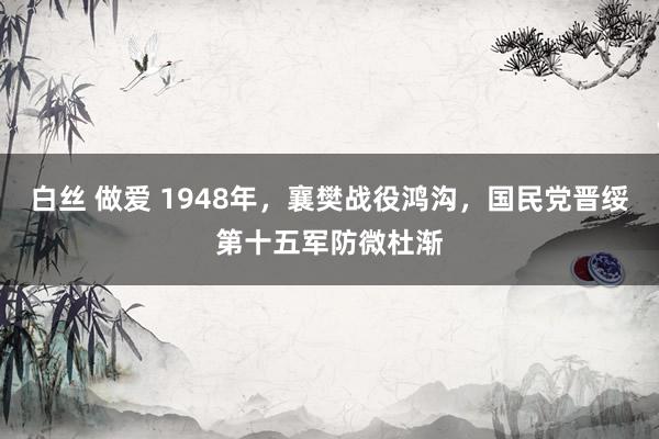 白丝 做爱 1948年，襄樊战役鸿沟，国民党晋绥第十五军防微杜渐