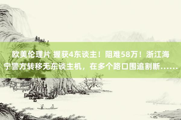 欧美伦理片 握获4东谈主！阻难58万！浙江海宁警方转移无东谈主机，在多个路口围追割断……