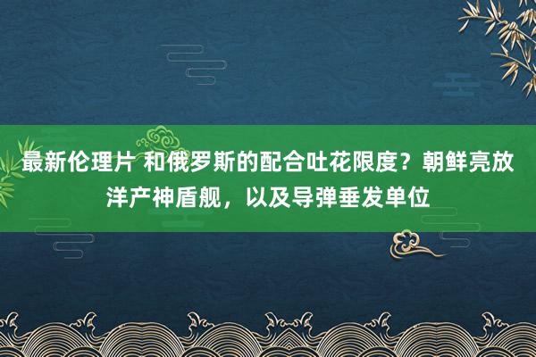 最新伦理片 和俄罗斯的配合吐花限度？朝鲜亮放洋产神盾舰，以及导弹垂发单位