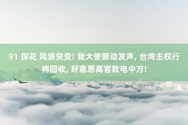 91 探花 风浪突变! 我大使颤动发声, 台湾主权行将回收, 好意思高官致电中方!