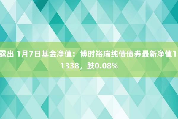 露出 1月7日基金净值：博时裕瑞纯债债券最新净值1.1338，跌0.08%