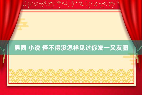 男同 小说 怪不得没怎样见过你发一又友圈
