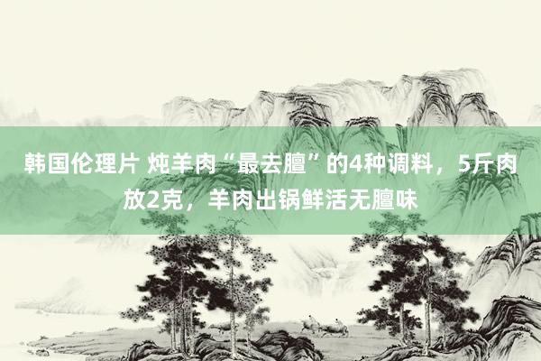 韩国伦理片 炖羊肉“最去膻”的4种调料，5斤肉放2克，羊肉出锅鲜活无膻味