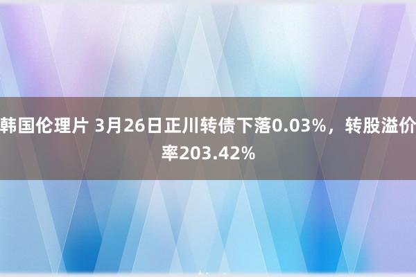 韩国伦理片 3月26日正川转债下落0.03%，转股溢价率203.42%