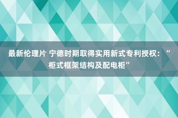 最新伦理片 宁德时期取得实用新式专利授权：“柜式框架结构及配电柜”