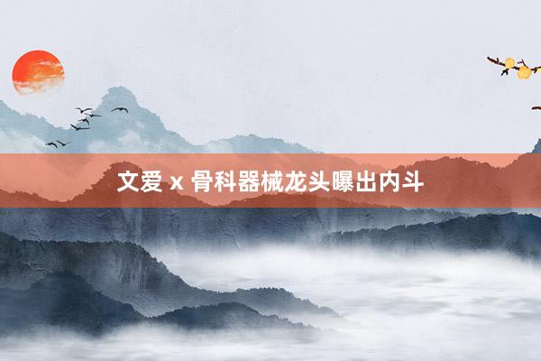 文爱 x 骨科器械龙头曝出内斗