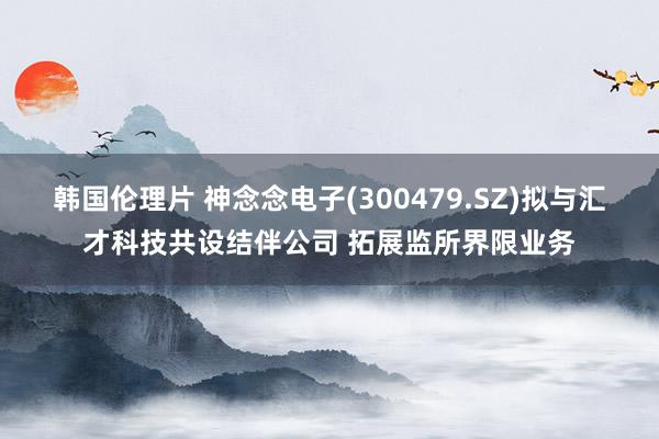 韩国伦理片 神念念电子(300479.SZ)拟与汇才科技共设结伴公司 拓展监所界限业务