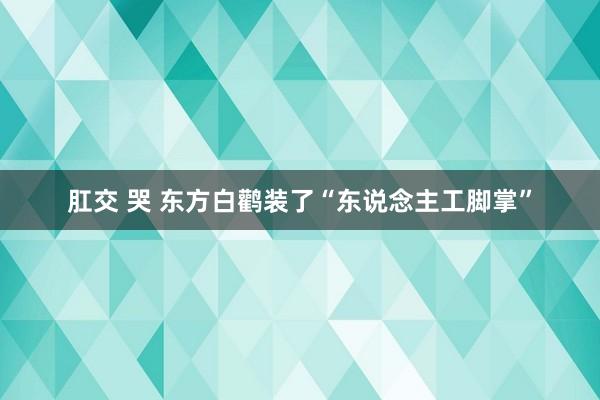 肛交 哭 东方白鹳装了“东说念主工脚掌”